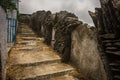 Fence made of masonry and a staircase on the island of Andros, G