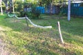 Fence made of old plastic bottles Royalty Free Stock Photo