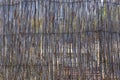 A fence made of reeds bound with wire