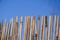 A fence made of twigs in the garden Royalty Free Stock Photo