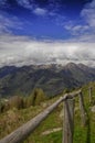 Fence on Malga Stain in Front of a beautyful Panorama Royalty Free Stock Photo