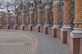 The fence of the Mikhailovsky Garden on the part of the Church of the Savior on Spilled Blood Royalty Free Stock Photo