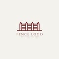 Fence minimalist line art logo template vector illustration design. simple modern hedge logo concept Royalty Free Stock Photo