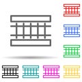 fence multi color style icon. Simple thin line, outline  of web icons for ui and ux, website or mobile application Royalty Free Stock Photo