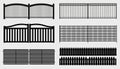 Fence Panels - Different Silhouettes - Vector Illustrations - Isolated On Transparent Background