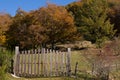 Fence and path in autumn Royalty Free Stock Photo