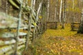 Fence and path in the woods Royalty Free Stock Photo