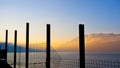 Fence Pole Silhouetted Royalty Free Stock Photo