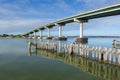 Fence Pylons and Goolwa Bridge, Hindmarsh Island Bridge, South Royalty Free Stock Photo