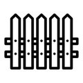 Fence simple vector icon. Black and white illustration of house fence. Outline linear icon.