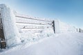 Fence in snow on the mountÃÂ°in hill.Fence in snow on the mountain hill,Chopok 2004m, Slovakia