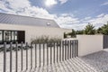 Fence of spacious white house