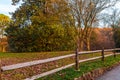 Fence and tree in Lullwater Park, Atlanta, USA Royalty Free Stock Photo