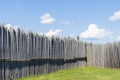 Fence with upright wooden poles at the Saint Marie Among the Hurons