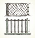 Fence. Vector drawing icon sign Royalty Free Stock Photo