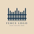 fence vintage logo, icon and symbol, vector illustration design Royalty Free Stock Photo