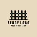 Fence vintage logo, icon and symbol, vector illustration design Royalty Free Stock Photo