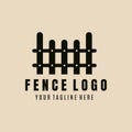 Fence vintage logo, icon and symbol, vector illustration design Royalty Free Stock Photo