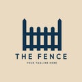 fence vintage logo minimalist vector illustration design Royalty Free Stock Photo