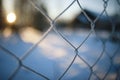 Fence on winter background Royalty Free Stock Photo