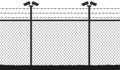 Fence wire mesh barbed wire, vector silhouette.