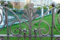 fence, wrought iron fence, forging and stone, wrought-iron ornaments