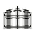 Fence Wrought Iron Gate. Old Style Door. Vector