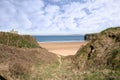 Fenced path to Ballybunion castle and beach Royalty Free Stock Photo