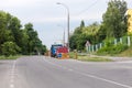 Fenced section of city street during of a road repair Royalty Free Stock Photo