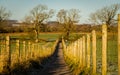 A fenced trail through agricultural land in the Scottish countryside in winter Royalty Free Stock Photo