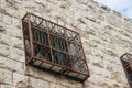 Fenced window in the occupied city of Hebron in the palestinian Royalty Free Stock Photo