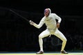 Fencer Miles Chamley-Watson of United States competes in the Men`s team foil of the Rio 2016 Olympic Games at the Carioca Arena 3