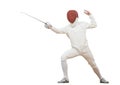 Fencer with rapier foil Royalty Free Stock Photo