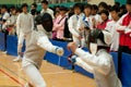 Fencers in action Royalty Free Stock Photo