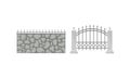 Fences as Outdoor Structure for Enclosing Private Area Vector Set