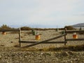 Fences on the beach. Royalty Free Stock Photo