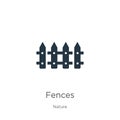 Fences icon vector. Trendy flat fences icon from nature collection isolated on white background. Vector illustration can be used