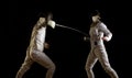 Fencing action Royalty Free Stock Photo