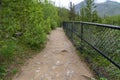 Fencing along the trail to Marble Canyon in Kootenay National Park Canada