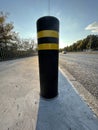 Fencing bollard on the sidewalk