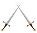 Two sharp weapons used for the combat sports called fencing vector color drawing or illustration