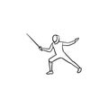 Fencing hand drawn outline doodle icon.