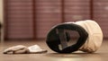 A fencing mask on the floor Royalty Free Stock Photo