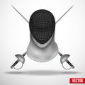 Fencing mask vector background illustration