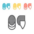 Fencing Mask. Vector signs for web graphics.