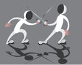 Fencing match session Royalty Free Stock Photo