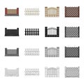 Fencing, palisade, paling and other web icon in cartoon style.Fence, rack, span, icons in set collection.