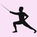 Fencing player vector