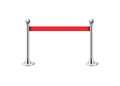 Fencing red rope exclusive entrance event vector pole barrier celebrity metal vip line.