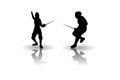 Fencing silhouette Royalty Free Stock Photo